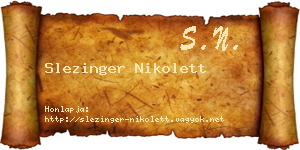 Slezinger Nikolett névjegykártya